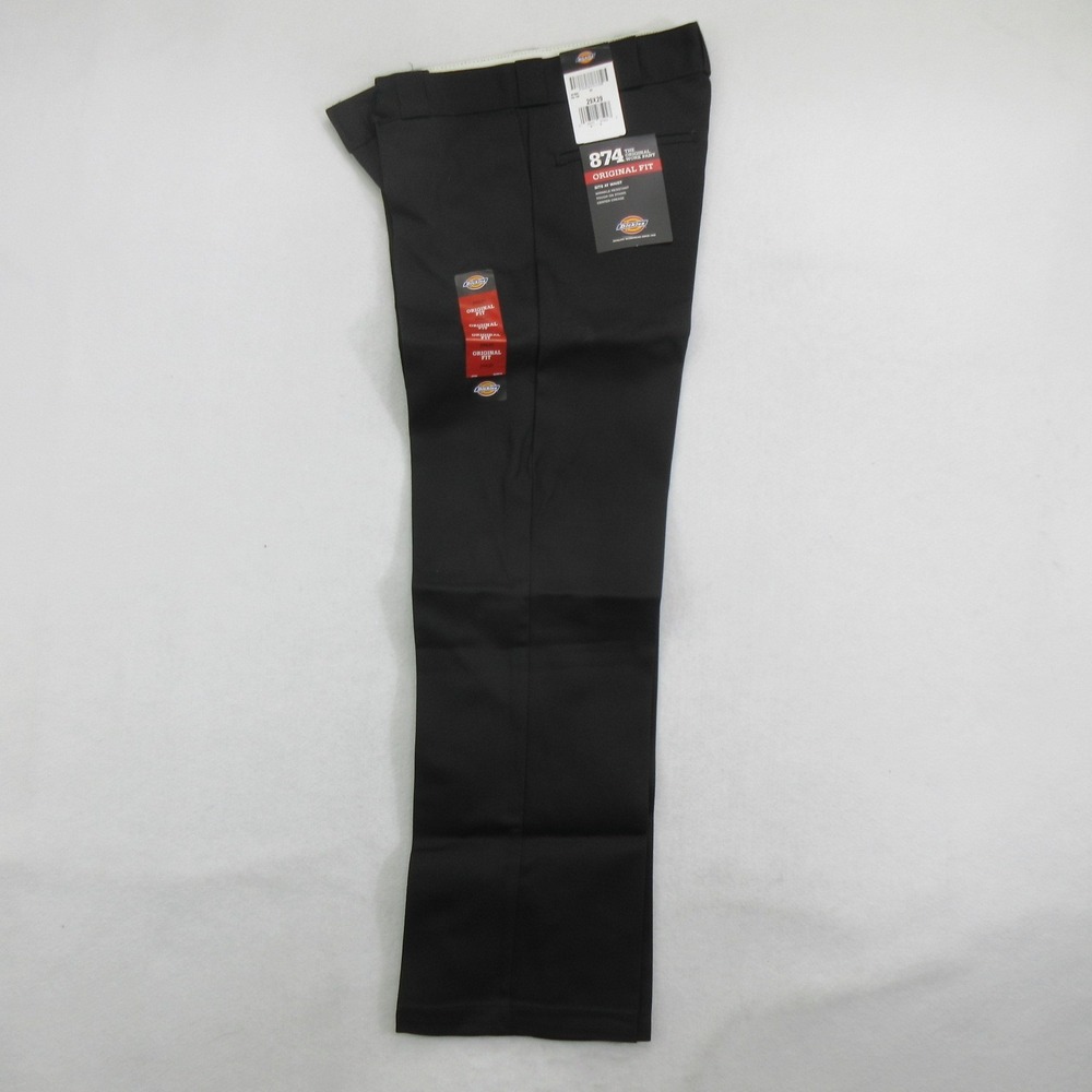 Dickies Men Pants 29x29 874 Original Fit Work Flat Front Black New